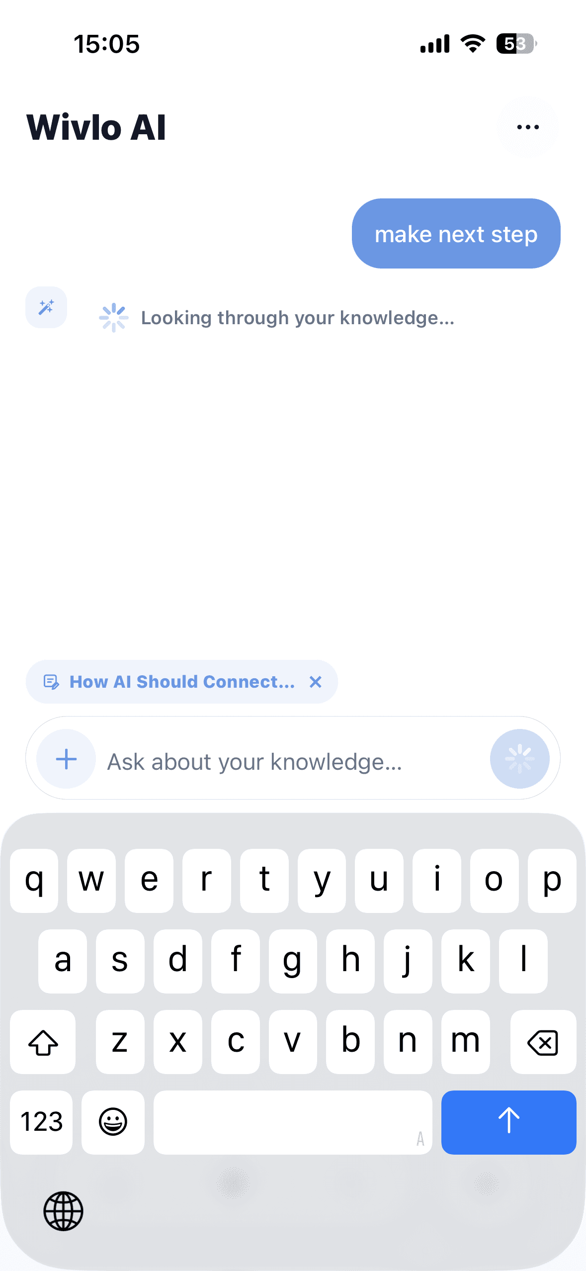 Wivlo iOS AI screen