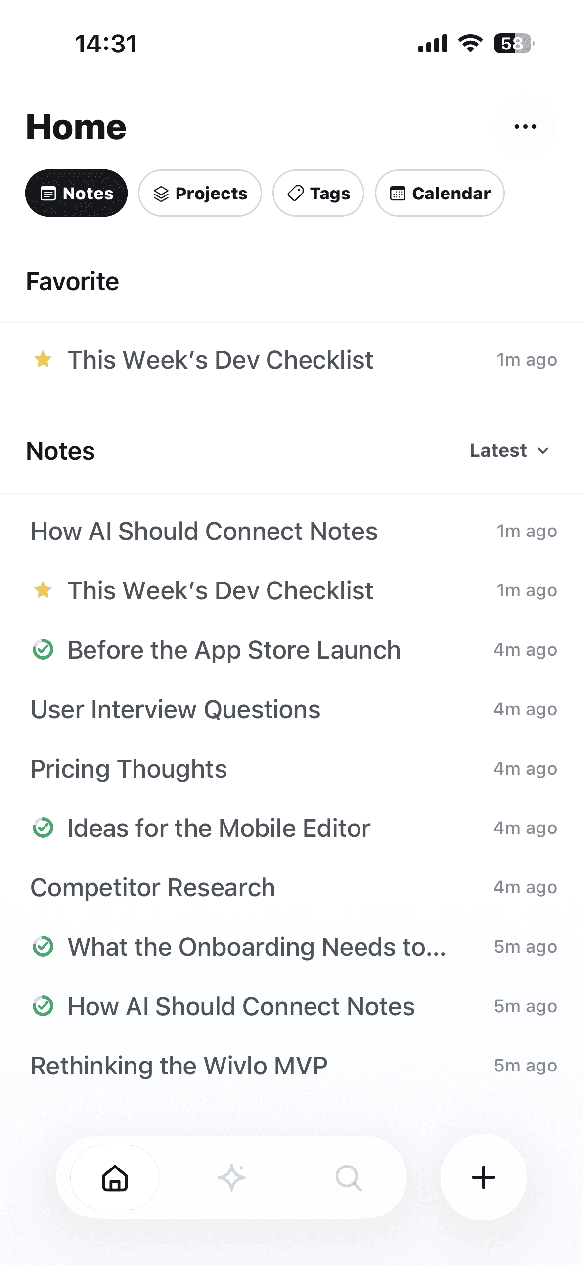 Wivlo iOS home screen